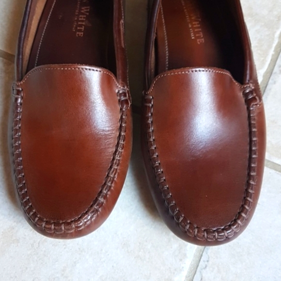 RON WHITE Leather Driving Loafer Flats Shoe Size 40 - Picture 3 of 9